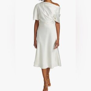 Amsale Women's Draped Satin One-Shoulder Dress